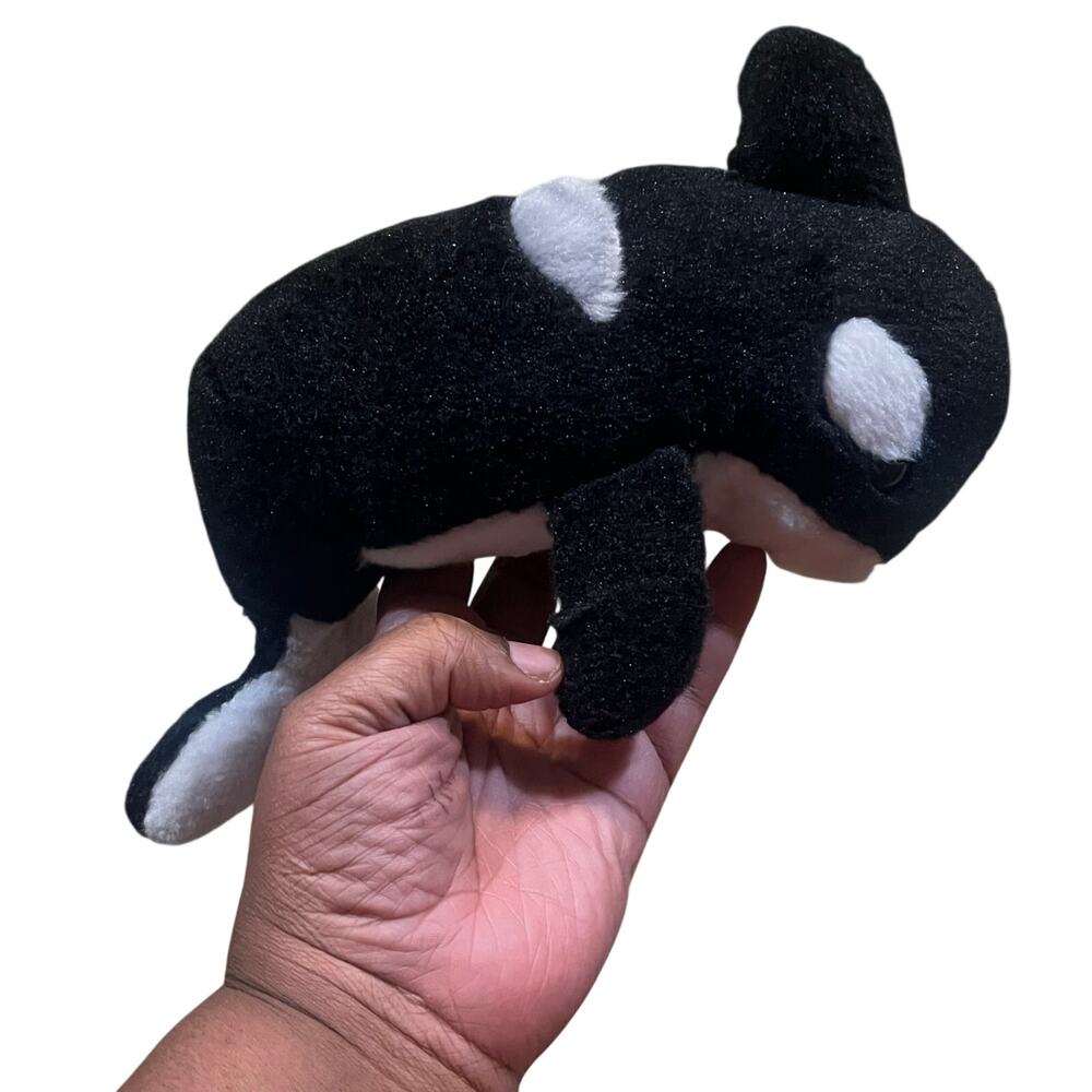 The Petting Zoo Plush Orca Whale Black White Gray 11” Stuffed Animal